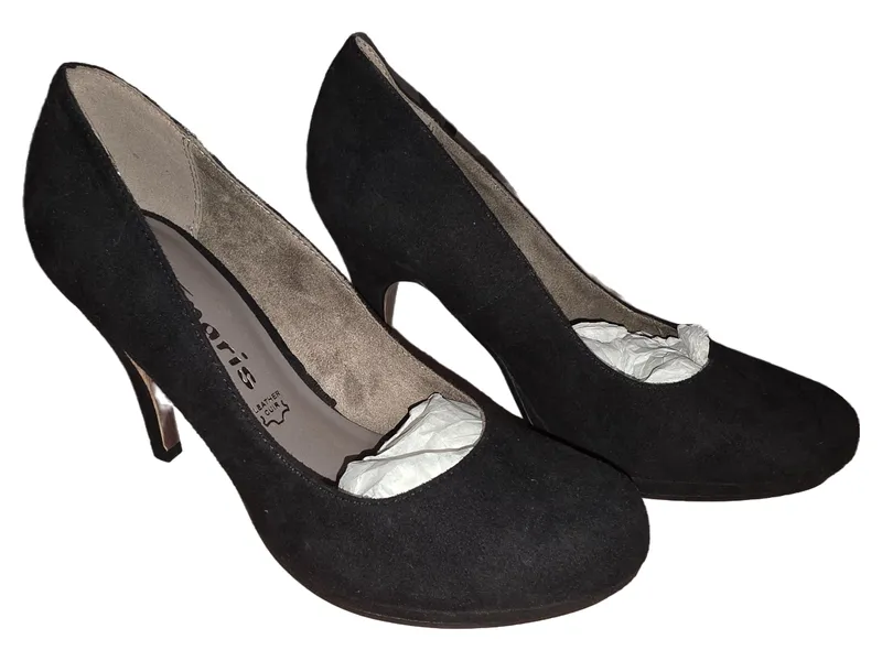 Tamaris Damen Pumps Gr. 38 Schwarz Elegant High Heels 3
