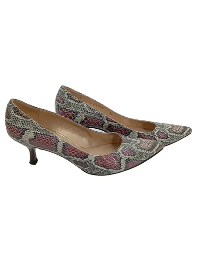 Stuart Weitzman Pumps Damen Gr. 39 Schlangenmuster Animal-Print Elegant