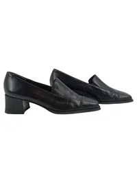Paul Green München Damen Slipper Leder Schwarz Gr. 42,5 Blockabsatz Business 1