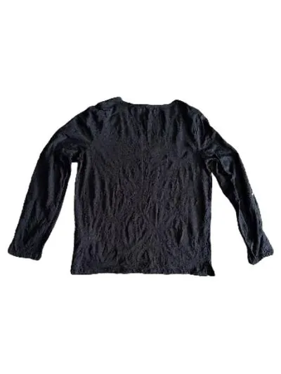 Street One Damen Langarmshirt Gr. 38 M Blau Casual Spitze Langarm