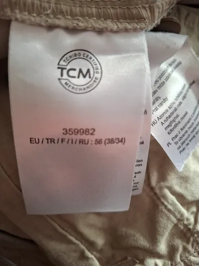 TCM Tchibo Herren Chinohose Stoffhose Beige Baumwolle Gr. 56 W38