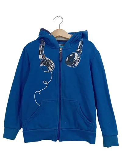 Alive Boys Style Kapuzenpullover Hoodie Gr. 122/128 Blau Kopfhörer Print