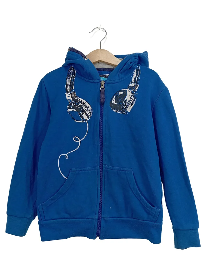 Alive Boys Style Kapuzenpullover Hoodie Gr. 122/128 Blau Kopfhörer Print 1