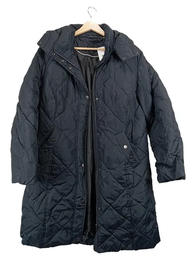 Adagio Damen Steppmantel Gr. 42/XL Schwarz Kapuze Winterjacke Lang