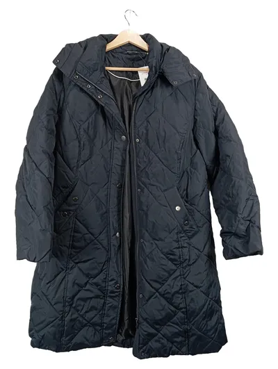 Adagio Damen Steppmantel Gr. 42/XL Schwarz Kapuze Winterjacke Lang