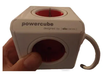 Allocacoc PowerCube Extended 5-fach Steckdosenleiste Weiß Rot 1,5m Kabel