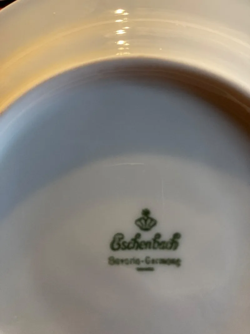 Eschenbach Untertasse Porzellan Klassisch Florales Muster Weiß 15 cm 3