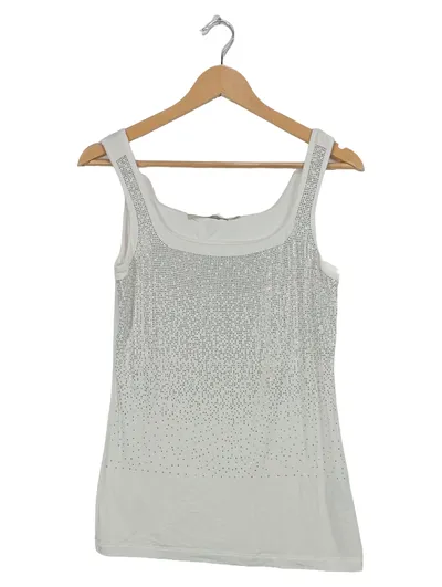 Passport Damen Top Gr. 36/S Weiß Strassbesatz Glamourös Tanktop