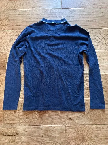 BOSS Herren Poloshirt Langarm Regular Fit Baumwolle Blau Gr. 46;S Logo Casual