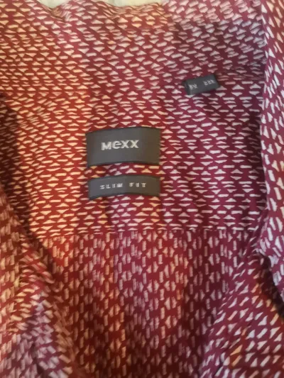 MEXX Herren Business Hemd Langarm Slim Fit Rot Gr. XXL Baumwolle