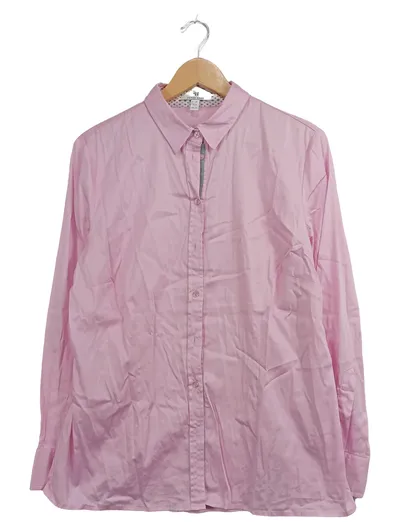 PETER HAHN Damen Bluse Langarm Rosa Gr. 44 XXL Casual Baumwolle