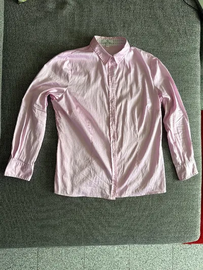 PETER HAHN Damen Bluse Langarm Rosa Gr. 44 XXL Casual Baumwolle