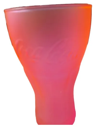 McDonald's Coca-Cola Fan Becher Glas Neon Pink Orange 400ml Sammelglas