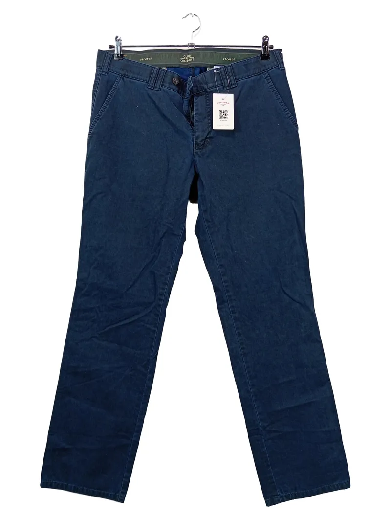 Club of Comfort Herren Stoffhose Chino Gr. 36 Blau Stretch NEU 1