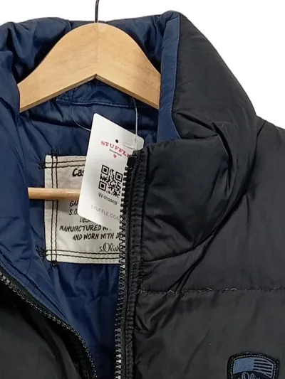 s.Oliver Herren Weste Steppweste Gr. 48/M Schwarz Outdoor Gesteppt Freizeit