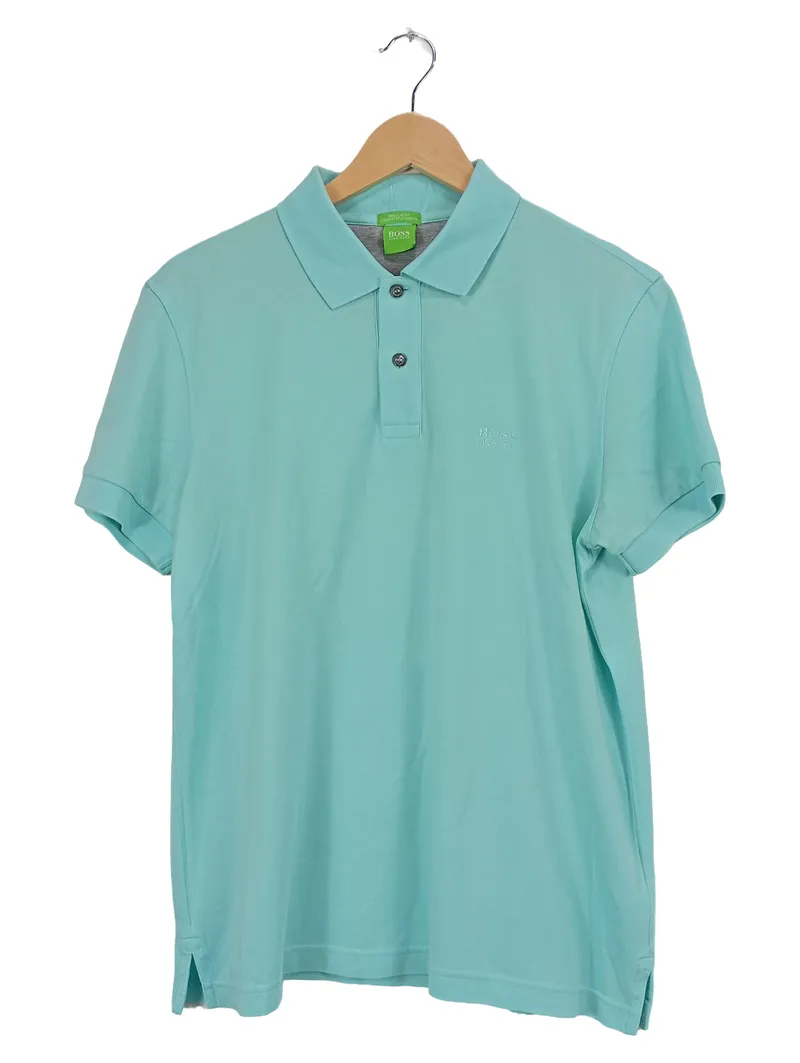 HUGO BOSS Green Herren Poloshirt Türkis Gr. M/38 Baumwolle Regular Fit 1