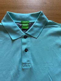 HUGO BOSS Green Herren Poloshirt Türkis Gr. M/38 Baumwolle Regular Fit 7