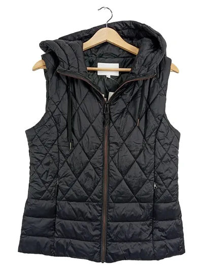 s.Oliver Damen Steppweste Gr. 38 Schwarz Kapuze Weste Jacke