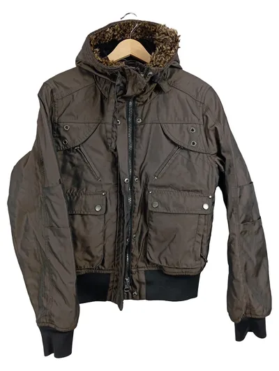 Wellensteyn Damen Steppjacke Gr. 38 Braun Outdoor Kapuze Fellbesatz
