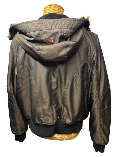 Wellensteyn Damen Steppjacke Gr. 38 Braun Outdoor Kapuze Fellbesatz
