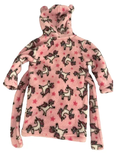 Orsolino Kinder Bademantel Einhorn Gr. 68 Pink Kapuze Tiermotiv