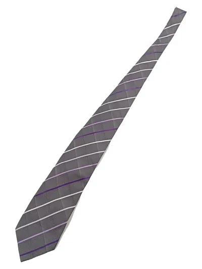 Daniel Hechter Herren Krawatte Grau Lila Gestreift Business 150cm