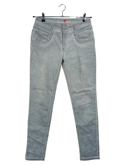 Buena Vista Jeans Slim Fit Damen Hose Pailletten Grau Baumwolle W28
