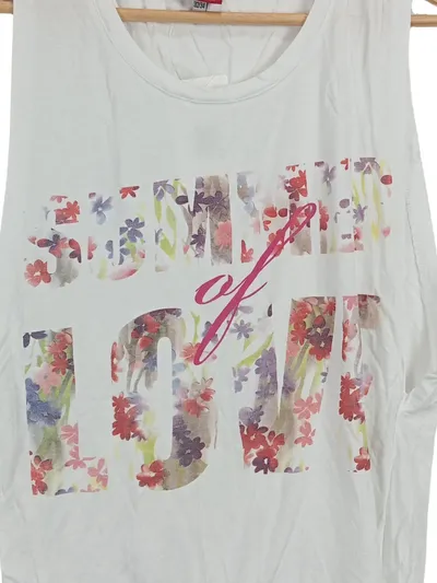 Buffalo London Damen Top Summer of Love Gr. 32/34 XS Weiß Blumen