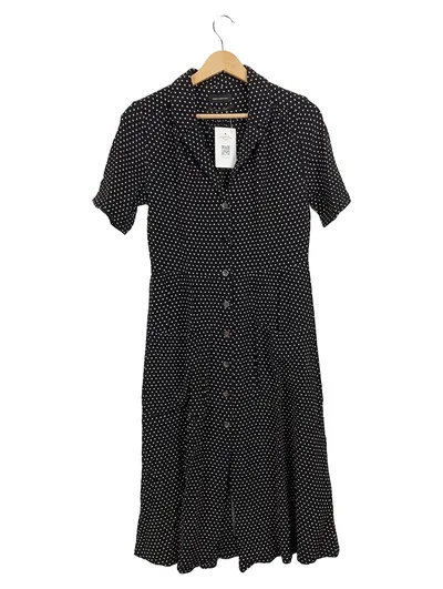 Urban Outfitters Blusenkleid Damen Gr. 36/S Polka Dots Schwarz Weiß