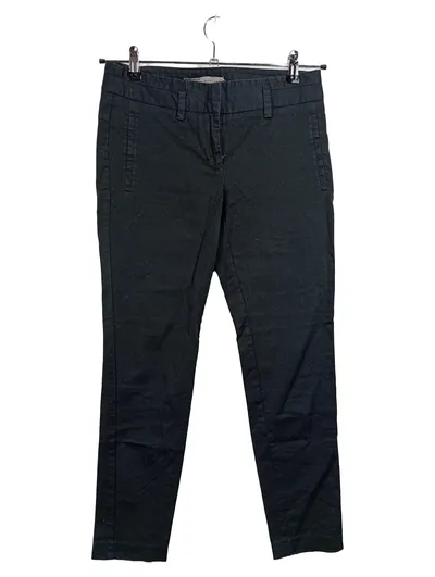 ZARA BASIC Stoffhose Damen Gr. 38 Schwarz Chino Slim Fit Baumwolle