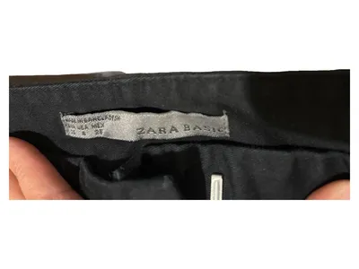 ZARA BASIC Stoffhose Damen Gr. 38 Schwarz Chino Slim Fit Baumwolle