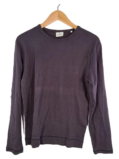Tom Tailor Herren Langarmshirt Gr. M Grau Basic Baumwolle Longsleeve