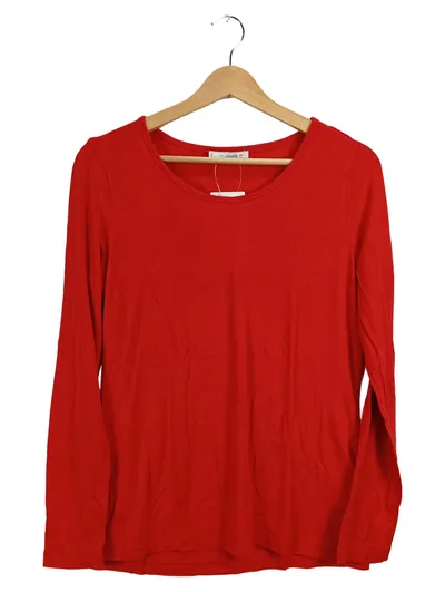 Vanilia Langarmshirt Damen Basic Baumwolle Rundhals Rot Gr. 38 M