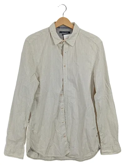 Marc O'Polo Herren Langarmhemd Shaped Fit Gr. M gestreift Beige