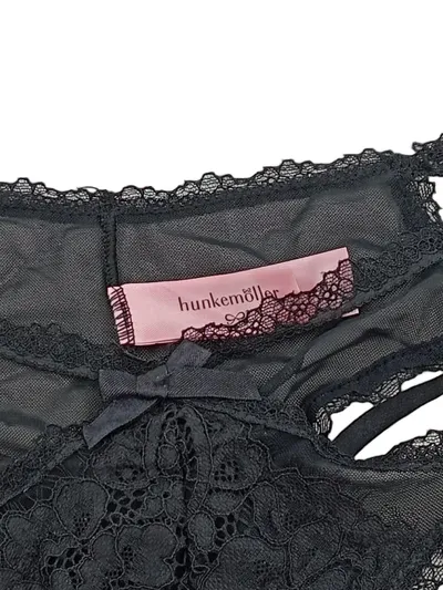 Hunkemöller Damen String Slip Spitze Schwarz Gr. XL Strappy Tanga
