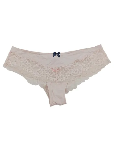 Hunkemöller Damen Slip Gr. L Rosa Spitze Schleife Unterwäsche