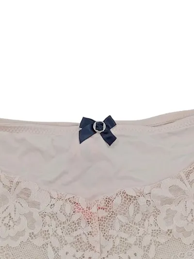 Hunkemöller Damen Slip Gr. L Rosa Spitze Schleife Unterwäsche