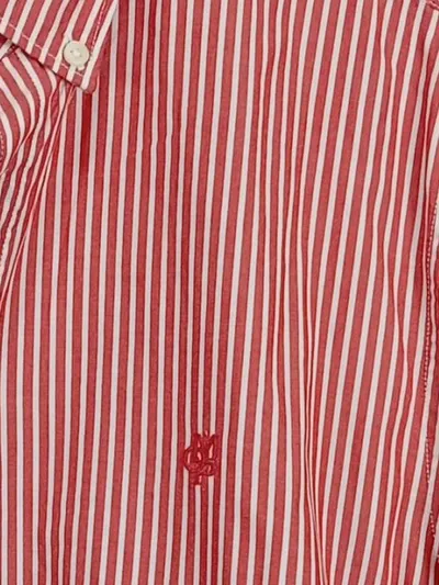 Marc O'Polo Hemd Herren Gr. M rot weiß gestreift Langarm Baumwolle