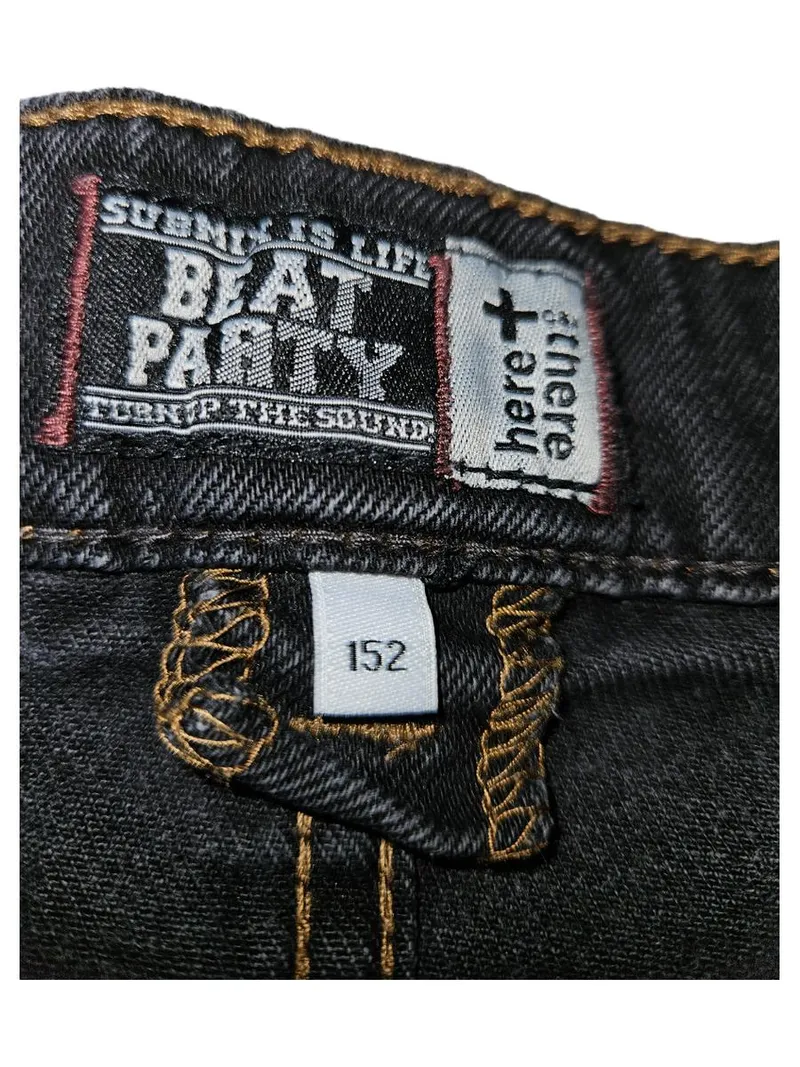 Beat Party Jeans Hose Kinder Gr. 152 Grau Regular Fit Stretch 2