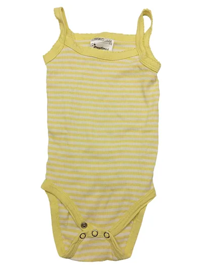 Impidimpi Baby Body Mädchen Gr. 62/68 Gelb Gestreift Träger Baumwolle