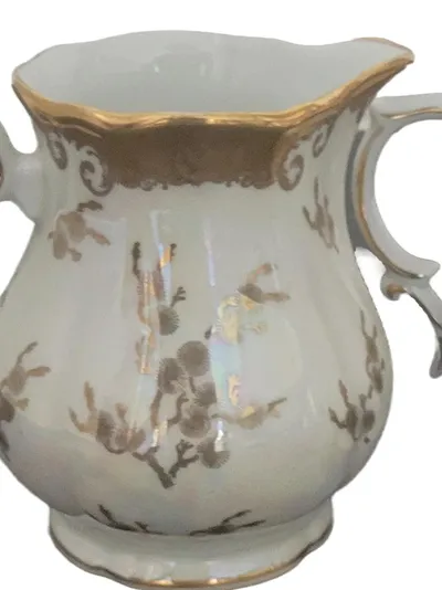 Oscar Schlegelmilch Milch Zucker Set Porzellan Vintage Blumen Festlich Weiß