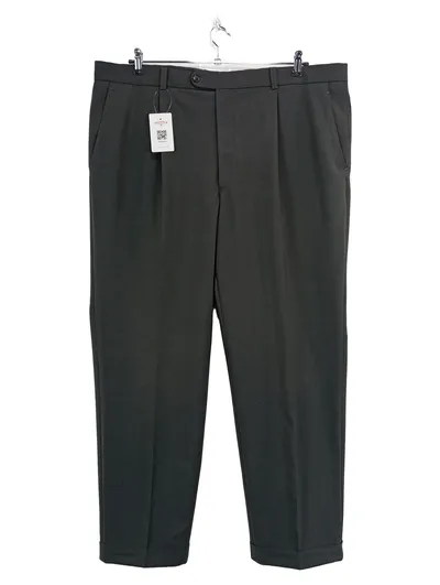 Benvenuto Herren Anzughose Grau Wolle Business Bundfalte Gr. 48 W32