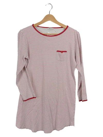 Mey Nachthemd Damen Langarm Gestreift Rot Baumwolle Gr. 38 M