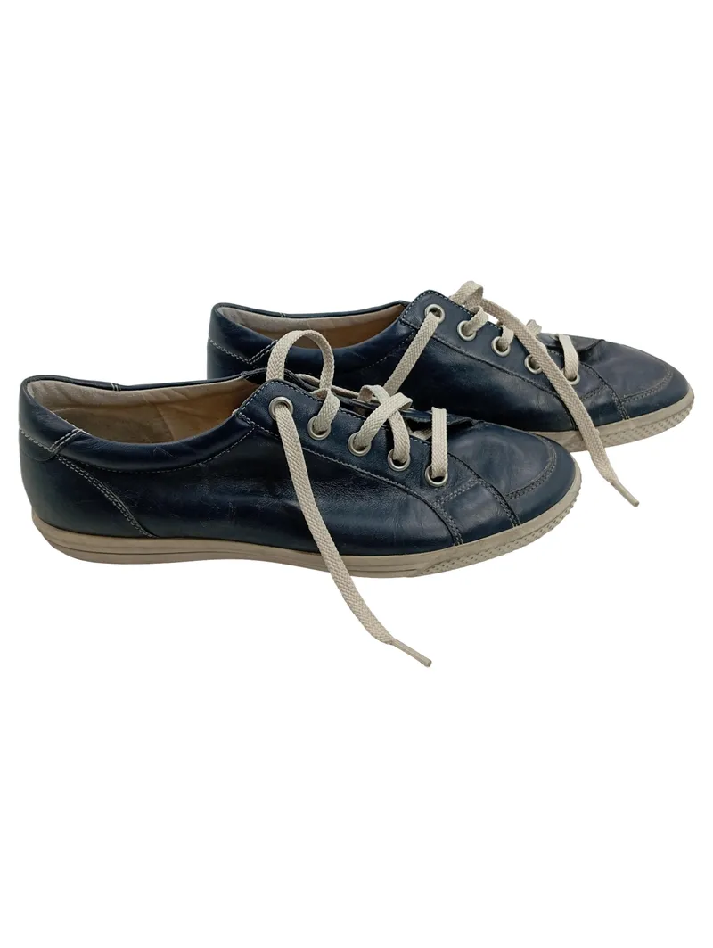 ECCO Damen Sneaker Low Leder Blau Gr. 41 Schnürschuhe Casual 1