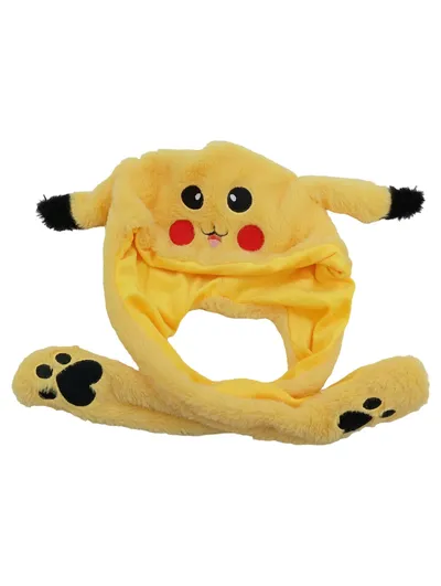 Pokémon Pikachu Plüschmütze mit beweglichen Ohren Gelb Kinder
