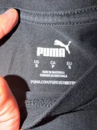 PUMA Damen Sport T-Shirt Schwarz Gr. S Logo-Print Baumwolle 3