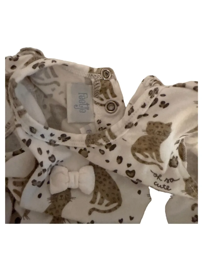 Feetje Baby Mädchen Kleid Leoparden Gr. 62 Beige Baumwolle 3