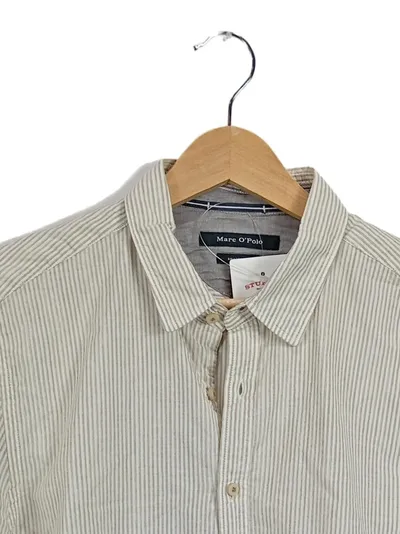 Marc O'Polo Herren Freizeithemd Langarm Gestreift Beige Gr. M