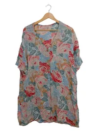 APART Fashion Damen Bluse Gr. 42 XL Blumenmuster Rosen Kurzarm 1