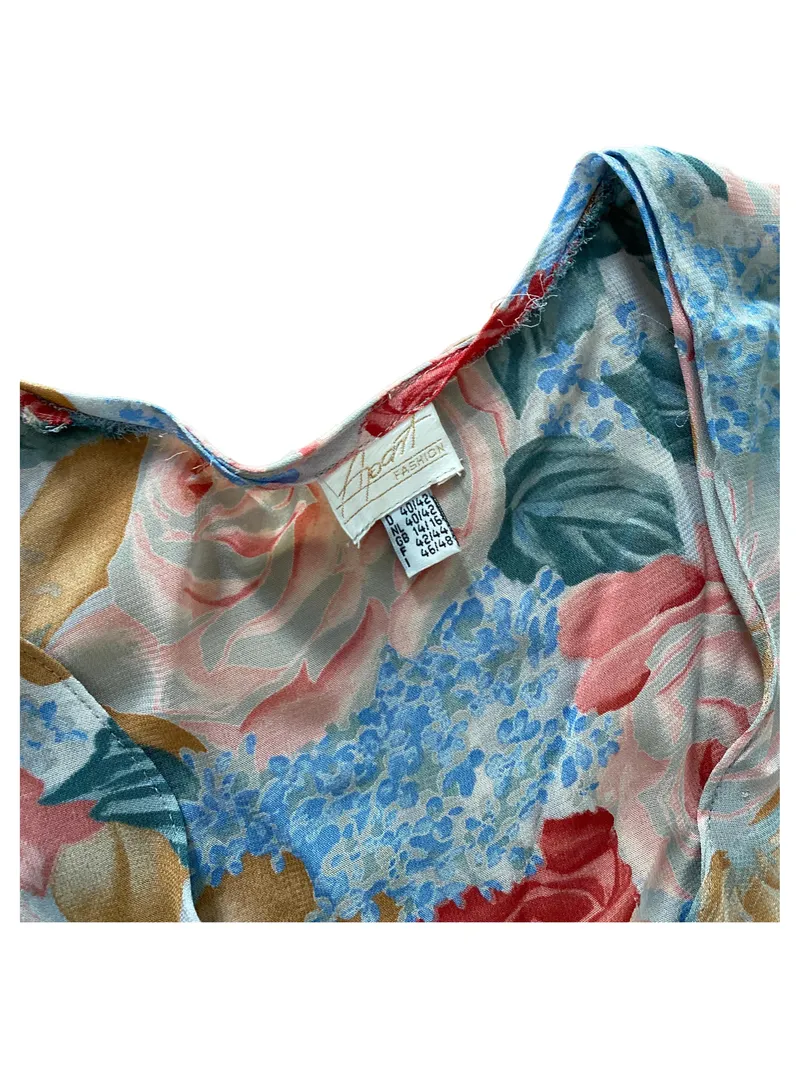APART Fashion Damen Bluse Gr. 42 XL Blumenmuster Rosen Kurzarm 2